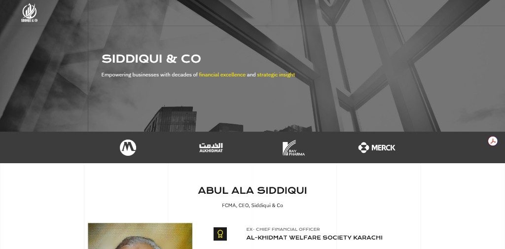 Siddiqui & Co accounting firm website homepage